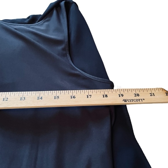 Melanie Lyne Navy Sheath Dress with sheer Overlay/ Sequined cuffs.Size 14 NWOT - Picture 11 of 16